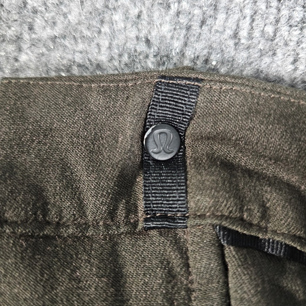 Lululemon Mens 34x31 Commission Pants Olive Green Classic Stretch Casual Zip - Picture 2 of 7